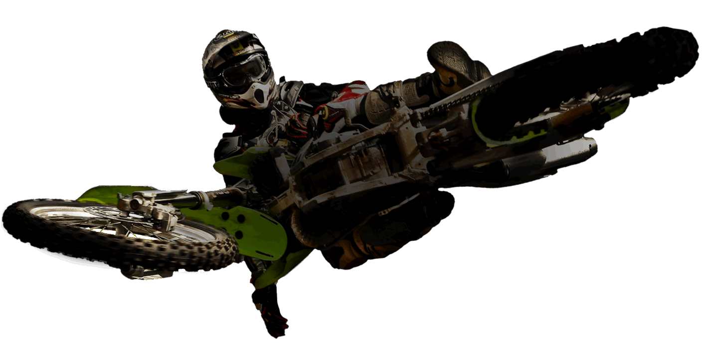Piloto de motocross fazendo manobra